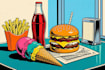 draw food pop art