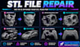 do stl file repair edit obj  fix edit modify stl 3d scan cleanup  3d printing