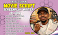 write captivating screenplay, movie script, film script, youtube video script