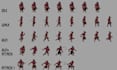 pixel art character, pixel art sprite sheet and animation, 8 direction topdown