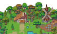 create detailed pixel art background environment animation rpg map pixel scenery