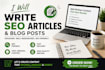 write SEO blog posts, article, and ebooks