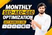 do monthly onpage website geo, aeo, ai SEO optimization