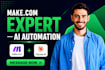 fix make com made com, setup make com automation, ai automation