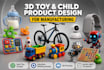 3d product visualization baby products packaging render rc toy car 3d rendering