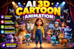 create ai 3d cartoon videos for youtube