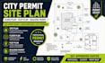 draw city permit floor plan site plan plot plan for architectural permit drawing