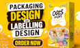 do product packaging design pouch label design and amazon box packaging design