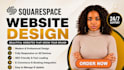 build square online store, redesign squarespace  blog website design square seo