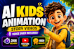 create ai kids animation videos with voice over for youtube