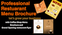 design a professional restaurant menu and cafe flyer