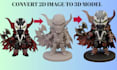 convert 2d to 3d character model image to 3d printable file action figure