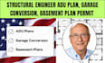 structural engineer adu plan, garage conversion, basement plan permit drawings