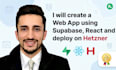 create a web app using supabase, react and deploy on hetzner