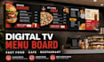 design digital TV menu board for restaurant cafe and fast food