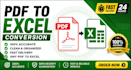 convert PDF files to excel accurately 1 day