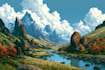 create fantasy landscape illustrations