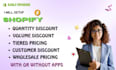 setup shopify quantity discount tiered pricing volume discount wholesale pricing