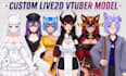 design custom live2d vtuber, twitch vtuber stream overlay and background