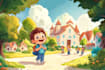 illustrate a children book with consistent characters