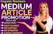 medium article promotion, medium profile promotion