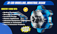3d cad design for mechanical, industrial design functional cad part for printing