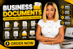 do business contract, proposal, invoice, form, resume, CV, letter, data typing