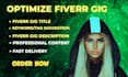 optimize your fiverr gig content and description