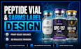 design peptide vial label, sarms bottle label and supplement packaging design