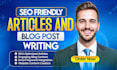 do SEO blog writing, article writing, and website content