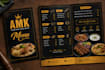 design a professional restaurant menu in canva