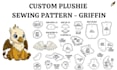 create custom plush sewing pattern soft toy template and stuffed animal pattern