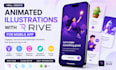 create animated illustrations with rive for mobile app