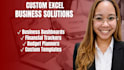 create custom excel spreadsheets, trackers and dashboards