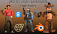create, port custom sfm model, gmod playermodel, fnaf model, tf2, l4d2 3d model