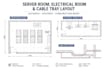 design server room layout, electrical room plan and cable tray layout