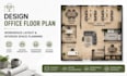 design office floor plan, workspace layout interior space planning
