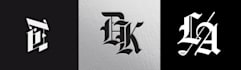 make unique blackletter old english font logo design