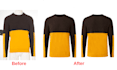 do high quality neck joint and apparel image editing