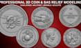 3d coin model, challenge coin, medallion, bas relief 3d trophy award stl or 3mf