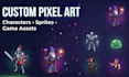 create custom pixel art characters, sprites and 2d game assets