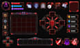 pixel art ui hud,  pixel  background, pixel ui button and ui icon for your game