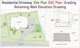 residential driveway site plan esc plan grading retaining wall elevation drawing