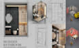 create a professional 3d isometric room render with technical views,