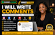 write comments on social media video, fb, twitter, ig, tiktok, yt, blog post