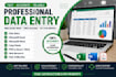 do accurate data entry, microsoft excel and microsoft word tasks