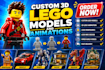 create stunning 3d lego animation custom lego models minifigures speed builds