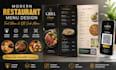 design modern restaurant menu, food menu, qr code menu, menu template, layout