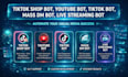 build tiktok shop bot, youtube bot, tiktok bot, mass dm bot, live streaming bot