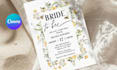 design printable editable canva boho wildflower bridal shower invitation templat